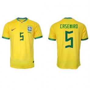 Brazylia Casemiro #5 Koszulka Podstawowych MŚ 2022 Krótki Rękaw